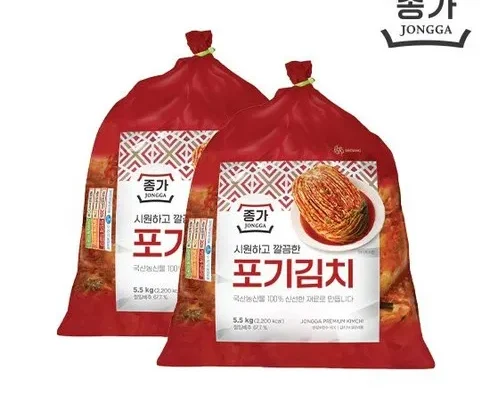 MZ추천  종가 중부식 포기김치 11kg (5.5kg X 2 순위별